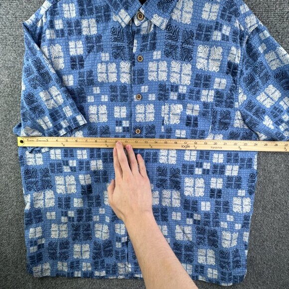 Nat Nast Button Up Shirt Short Sleeve Men’s XL Silk Cotton Geometric Tiki Adult - Picture 5 of 14